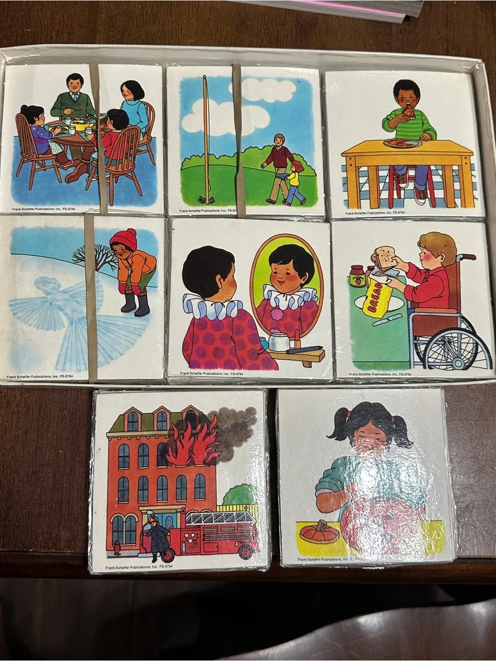 Vtg. 1988 Frank Schaffer 6-Scene Sequencing Cards early ed. homeschool Complete